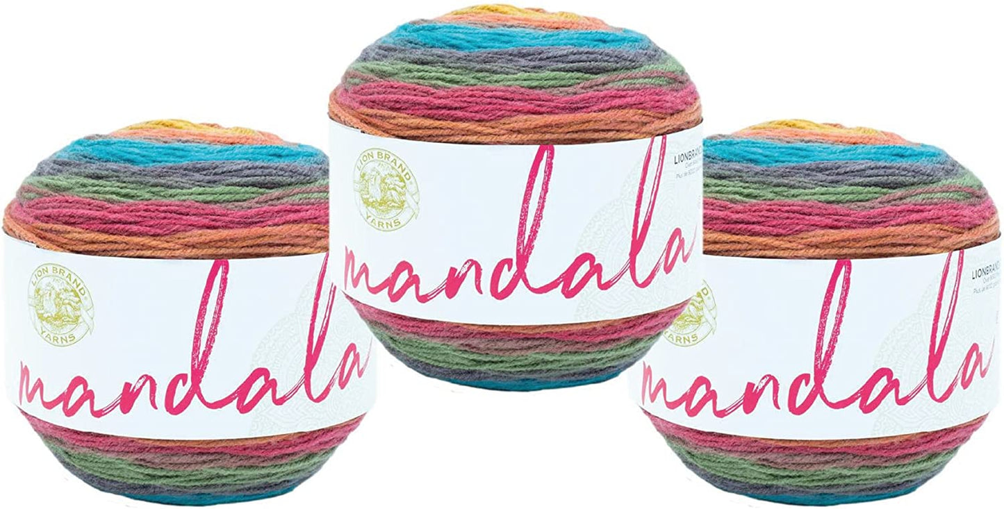 Mandala Yarn, Multicolor Yarn for Crocheting and Knitting, Craft Yarn, 1-Pack, Cupid