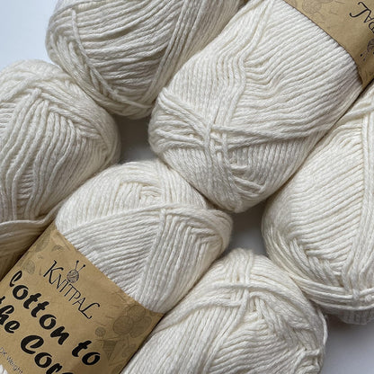 Cotton to the Core Soft Cotton Yarn for Crocheting, 78% Cotton and 22% Acrylic - Soft Baby Yarn for Crocheting - 3 DK Weight Cotton Yarn for Knitting - 6 Skeins, 852Yds/300G (Almond Tan)