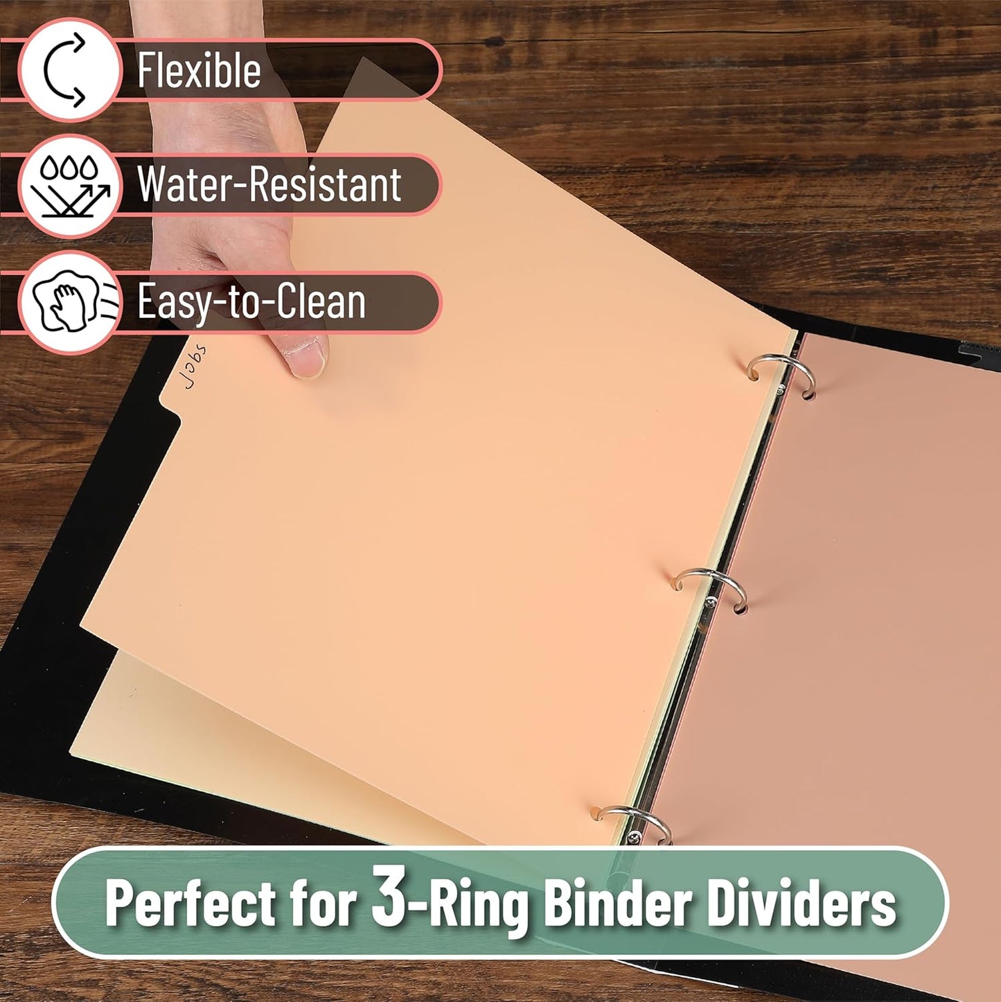 - Binder Dividers, 6 Tab Dividers, Pack of 2 Sets (12 Dividers Total), Dividers, Plastic Dividers for 3 Ring Binder, Binder Dividers with Tabs, Binder Tabs, 3 Ring Binder Dividers