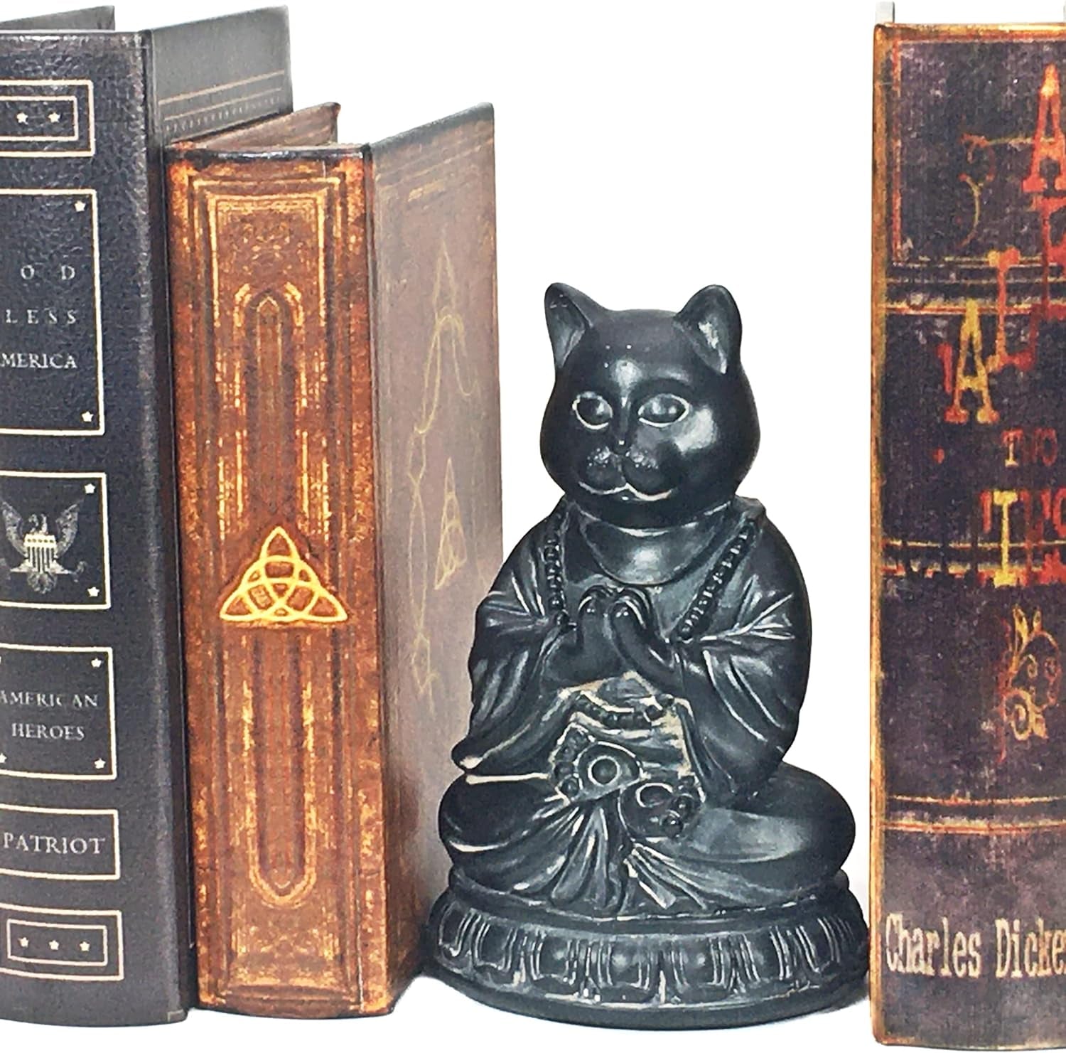Cat Statue Kitten Cute Pet Yoga Zen Pose Dhyana Mudra Buddha Sculptures Collectible Vintage Figurines 6 Inch