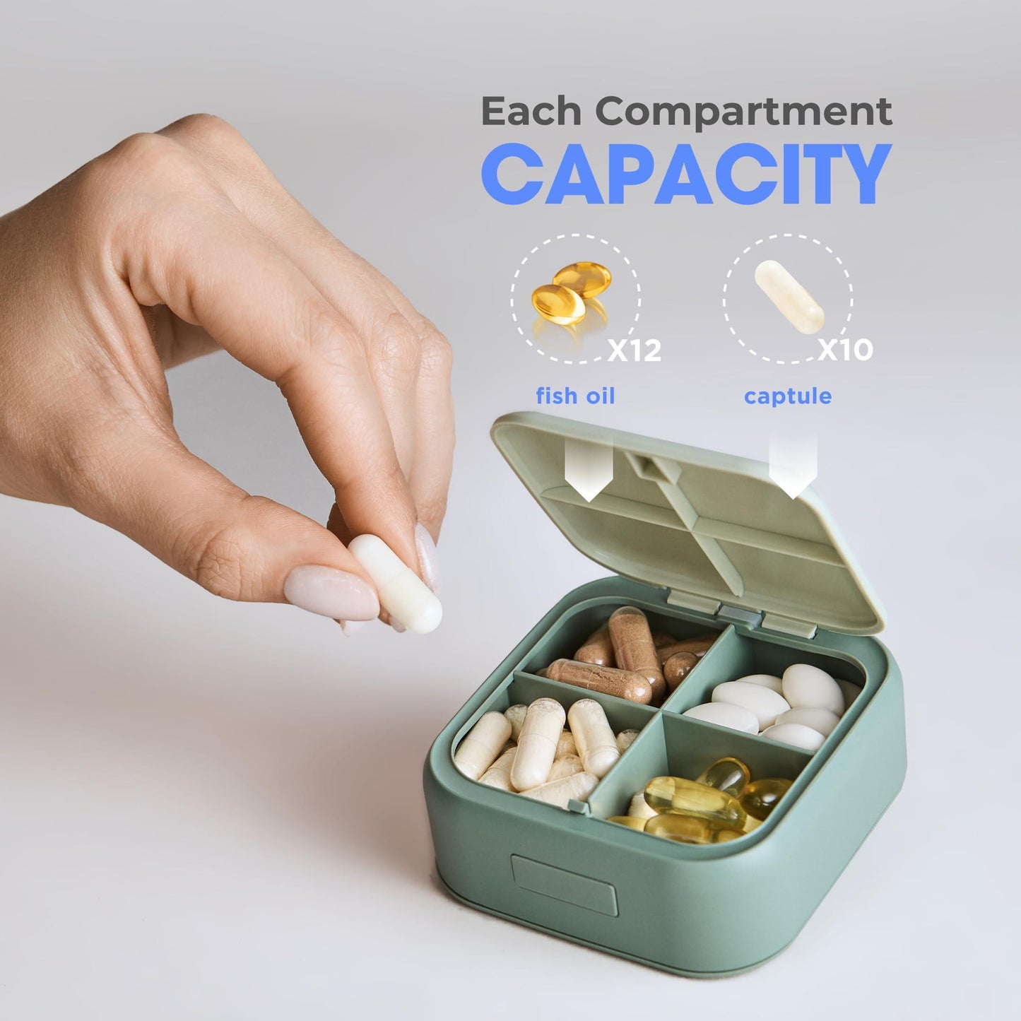 Travel Medicine Pill Organizer Small Pill Box for Purse Mini Pill Case Cute