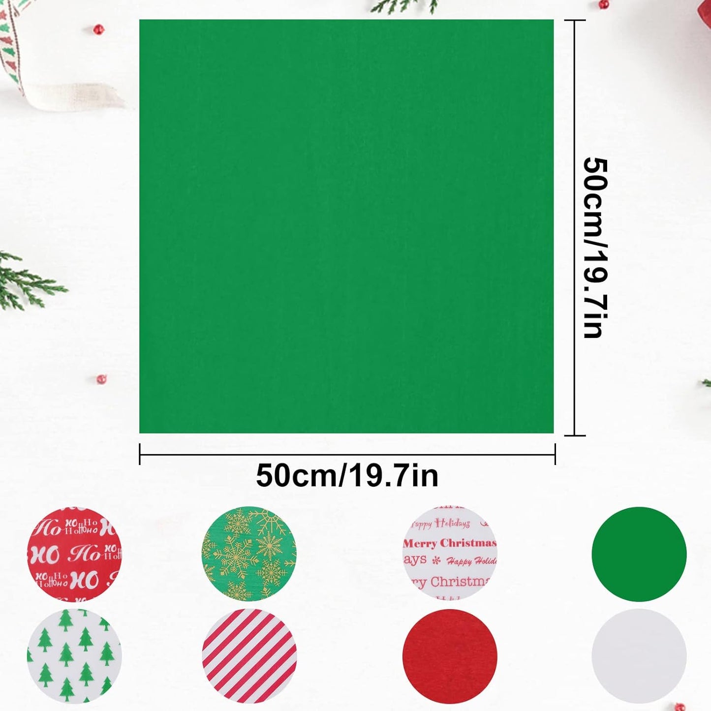 Tissue Paper for Gift Bags 160 Sheets 19.7 ''X 19.7 '' Christmas Tissue Paper for Gift Wrapping, 8 Different Designs Christmas Wrapping Paper Bulk for DIY Crafts Holiday Decor(160)