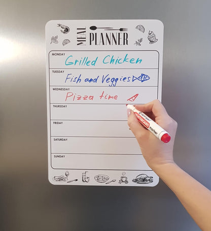Magnetic Meal Planner for Refrigerator Dry Erase A4   Magnet Weekly Menu Board