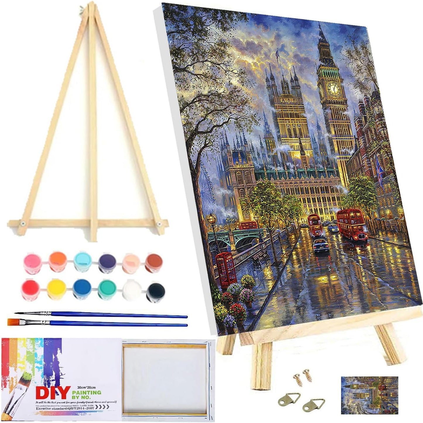 Framed and Easel Woman Flower Paint by Numbers Kit for Adults,Figure Easy Paint by Numbers Kit for Beginner Home Table and Gift for Wall Decor 7.8X11.8Inch