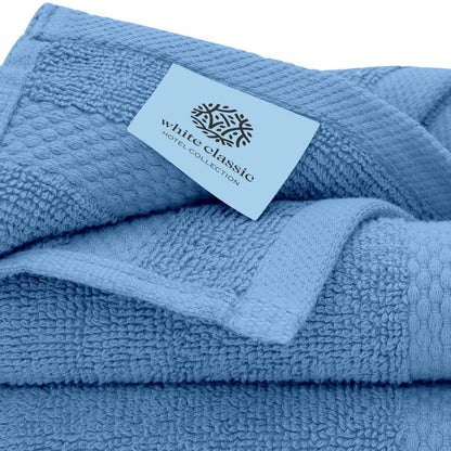 Luxury Cotton Washcloths   Large Hotel Spa Bathroom Face Towel  12 Pack  Light