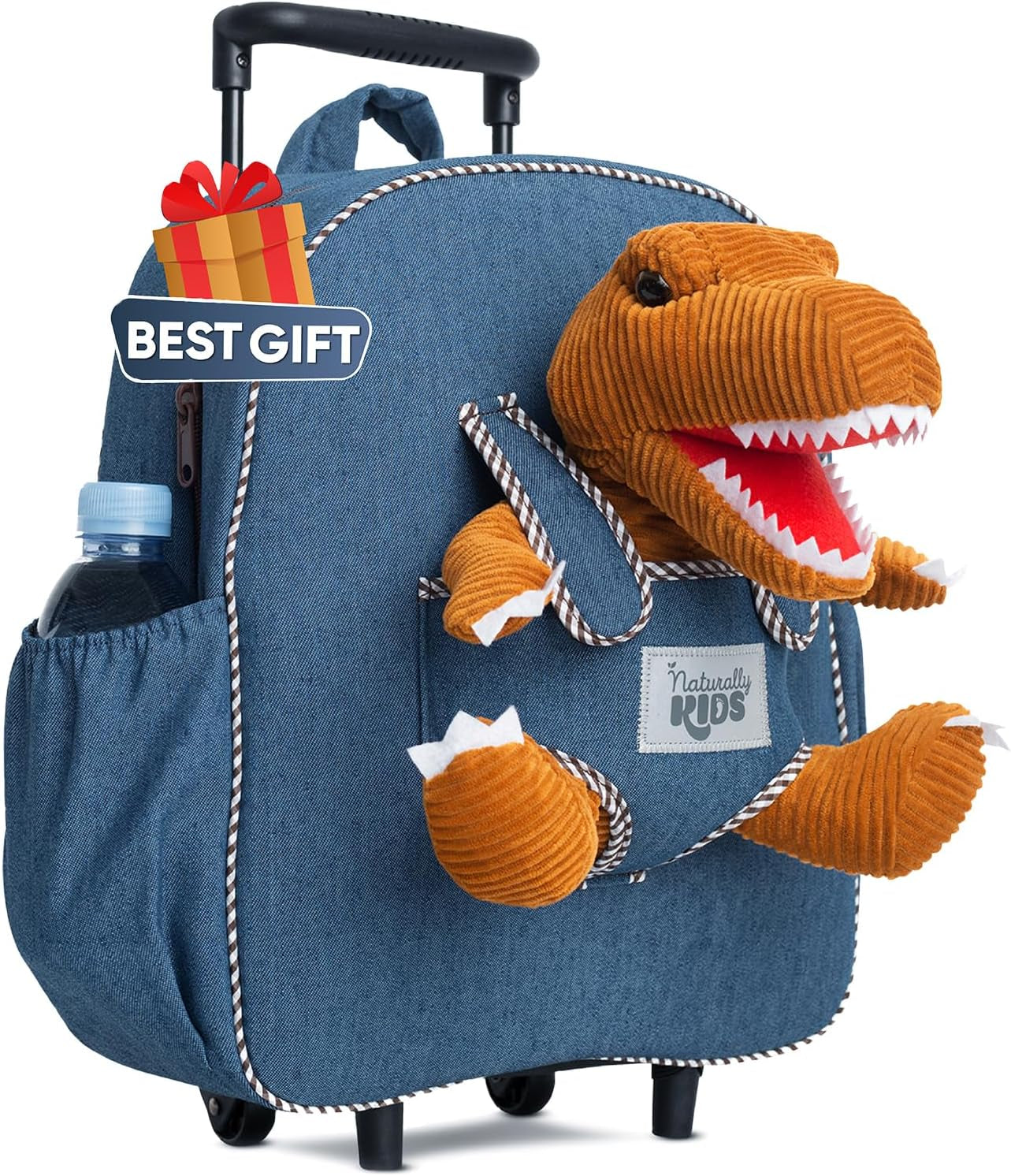 Dinosaur Rolling Backpack Toddler Suitcase, Kids Luggage, Kids Suitcase for Boys with Wheels