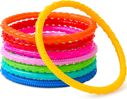 Dive Rings Pool Toys, 8 Pcs Colorful Pool Rings for Kids, Underwater Training Pool Diving Rings, Swimming Pool Dive Ring Toy for Kids Gifts Summer Swim Water Fun Pool Games(Diving Rings)