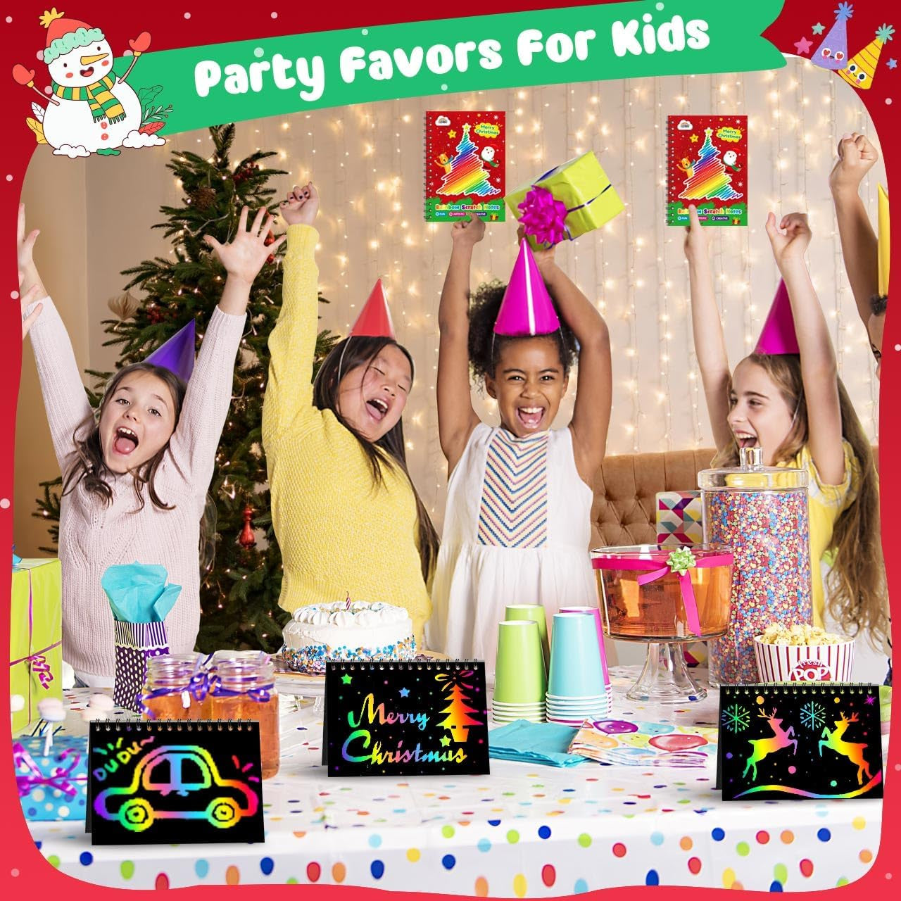 Rainbow Scratch Party Favors Kids: Birthday Gifts Toy Bulk Scratch Art Notebook 24 Pack Scratch Paper Birthday Party Favor Girls Boys Art Craft Kit Scratch Pads Classroom Prizes