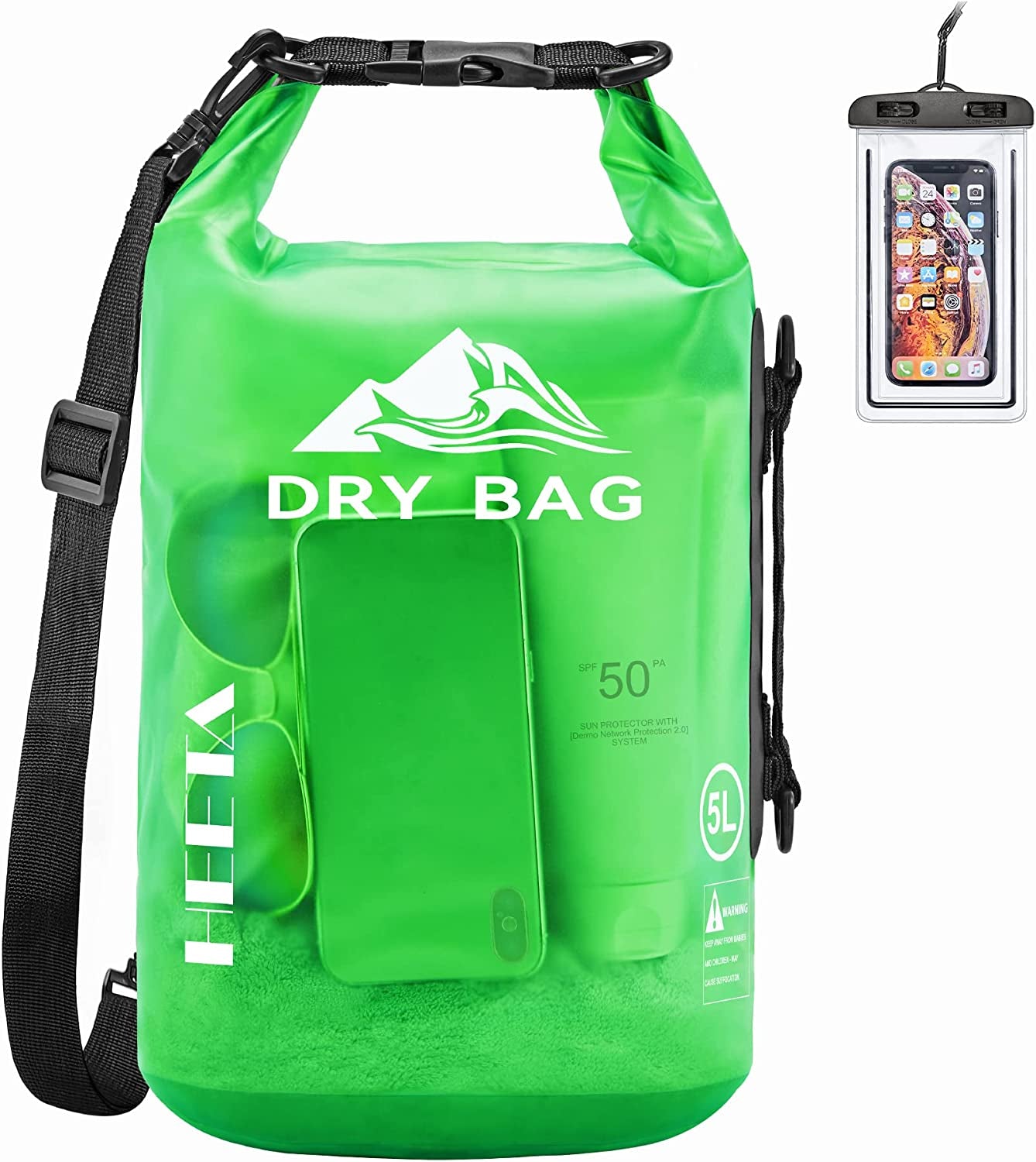 Waterproof Dry Bag for Women Men, 5L/10L/20L/30L/40L Roll Top Lightweight Dry Storage Bag Backpack with Phone Case for Travel, Swimming, Boating, Kayaking, Camping and Beach