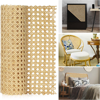 18 Inches Width Rattan Cane Webbing Roll Caning Material Weave Rattan Fabric Furniture for Caning Projects Pre Woven Open Mesh Cane for Cabinet Bed Chair Repair Caning Material DIY Supplies (2 Feet)