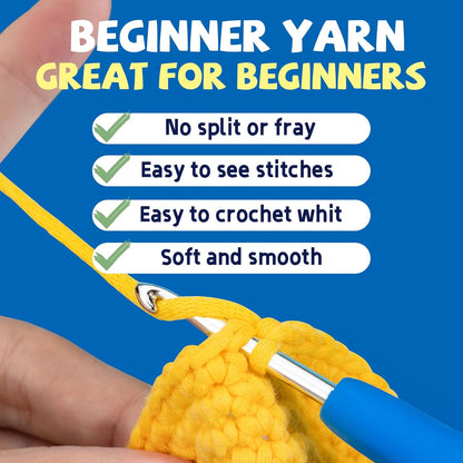 Crochet Kit for Beginners, Unicorn Crochet Kits for Kids and Adults Include Rainbow Yarn, Videos Tutorials, Eyes, and Crochet Hook - Crochet Animal Kit, Beginner Crochet Kit - Gift for Birthdays