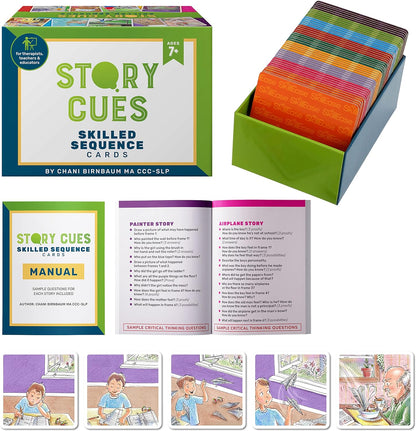 Chatter Pop and Story Cues Bundle, Sequencing Cards, Speech Therapy Material, Conversation Cards, to Build Social Skills