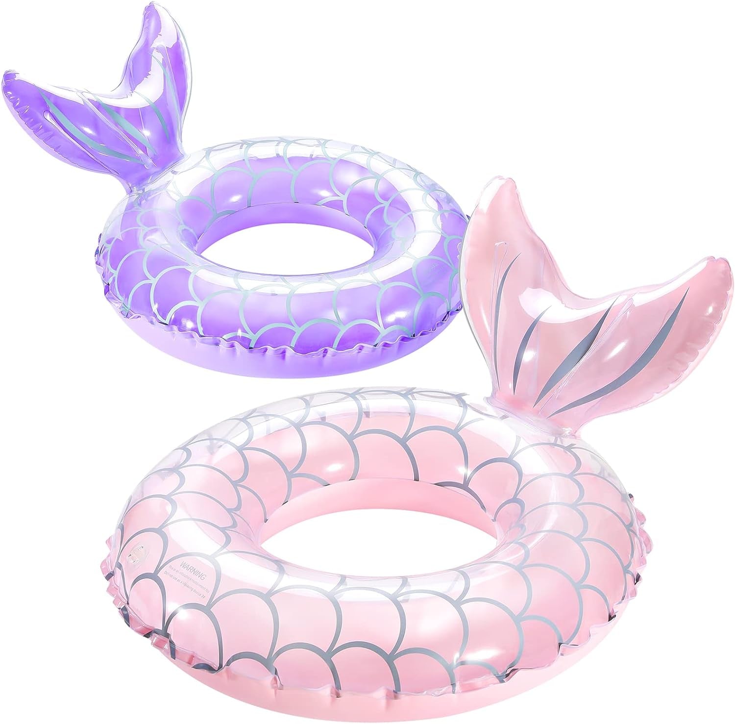 Mermaid Pool Float, Mermaid Tail Shaped Pool Swimming Float Tube Ring Floatie, Summer Water Fun Beach Party Swimming Pool Toys for Kids Children Adults Water Activities, Rose Gold