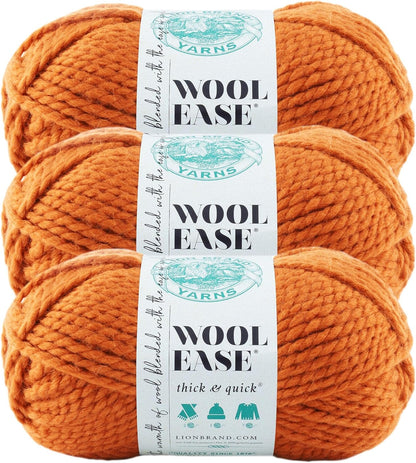 Wool-Ease Thick & Quick Yarn, Soft and Bulky Yarn for Knitting, Crocheting, and Crafting, 1 Skein, Fossil