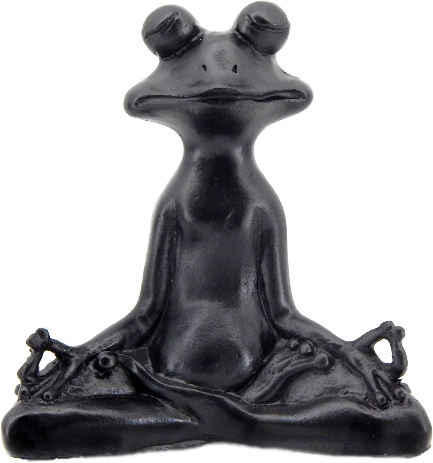 Frog Statue Meditation Lotus Pose Yoga Zen Buddha Outdoor Garden Patio Yard Home Decor Good Luck Feng Shui Sculptures Vastu Figurine 6 Inch