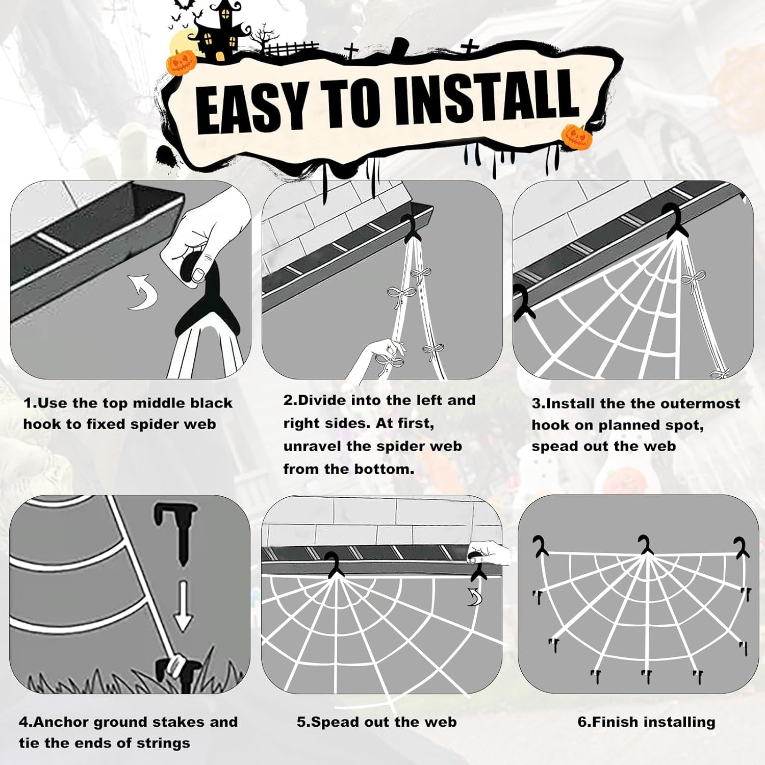 Spider Webs Halloween Decorations - Light up Spider Web Halloween Decorations Outdoor 32X16.5Ft- 450 LED Giant Spider Web & 50G Stretch Cobweb,Halloween Spiderwebs with Remote Control