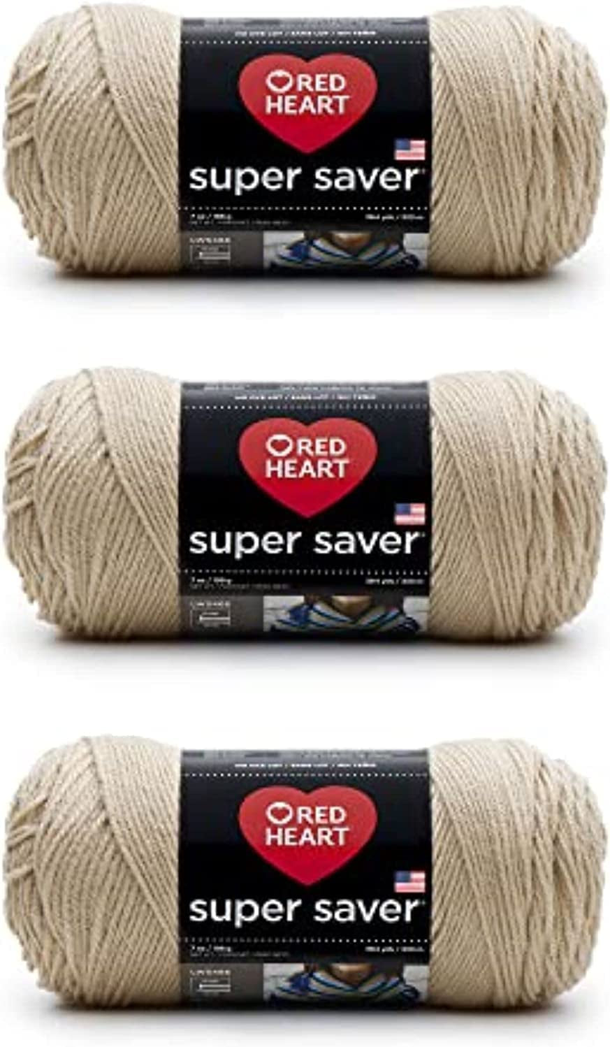 Super Saver White Yarn - 3 Pack of 198G/7Oz - Acrylic - 4 Medium (Worsted) - 364 Yards - Knitting/Crochet