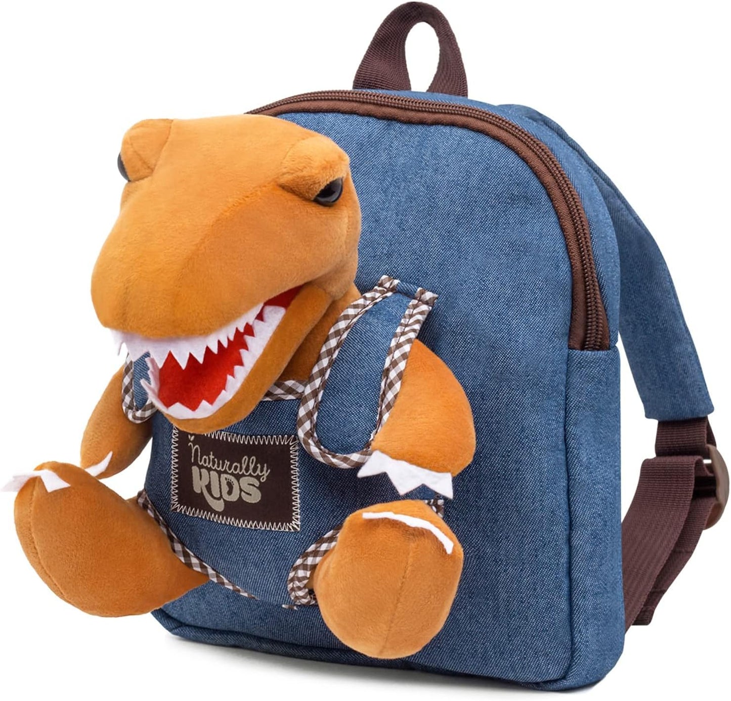 Tiny Dinosaur Backpack - Very Xx-Small Toddler Backpack Purse for Boys Girls - Dinosaur Toys for Kids Age 2 - Little Backpack W Brown Plush T Rex