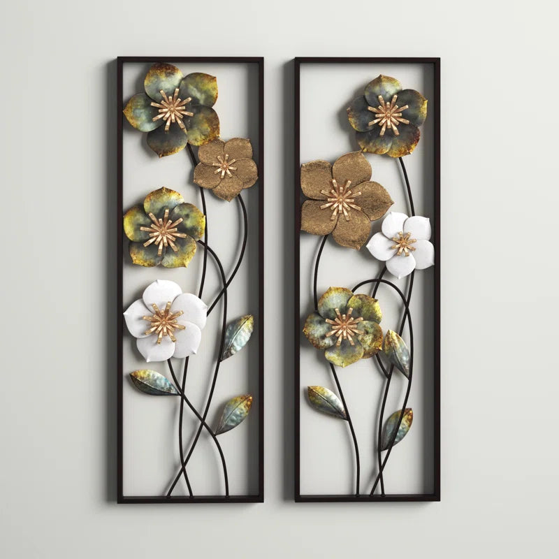 Handmade Traditional Plants & Flowers Wall Decor on Metal