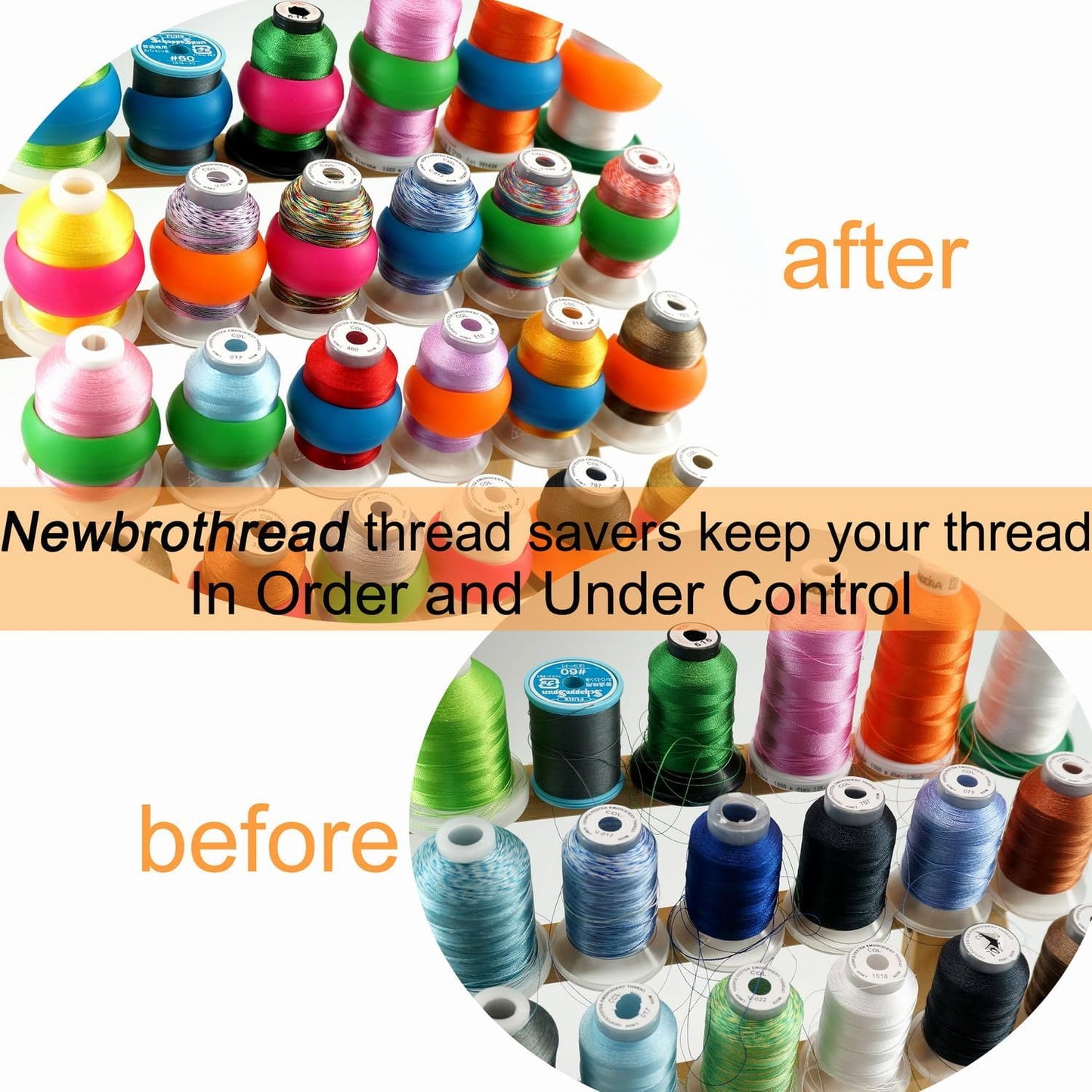 100Pcs Thread Spool Savers/Spool Huggers - Prevent Thread Tails from Unwinding - No Loose Ends for Sewing and Embroidery Machine Thread Spools
