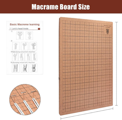 12X16 in Macrame Board for Braiding & Cording: Macramé Project Board for Braiding Bracelet Creating Macrame and Knotting Creations (12X16IN)
