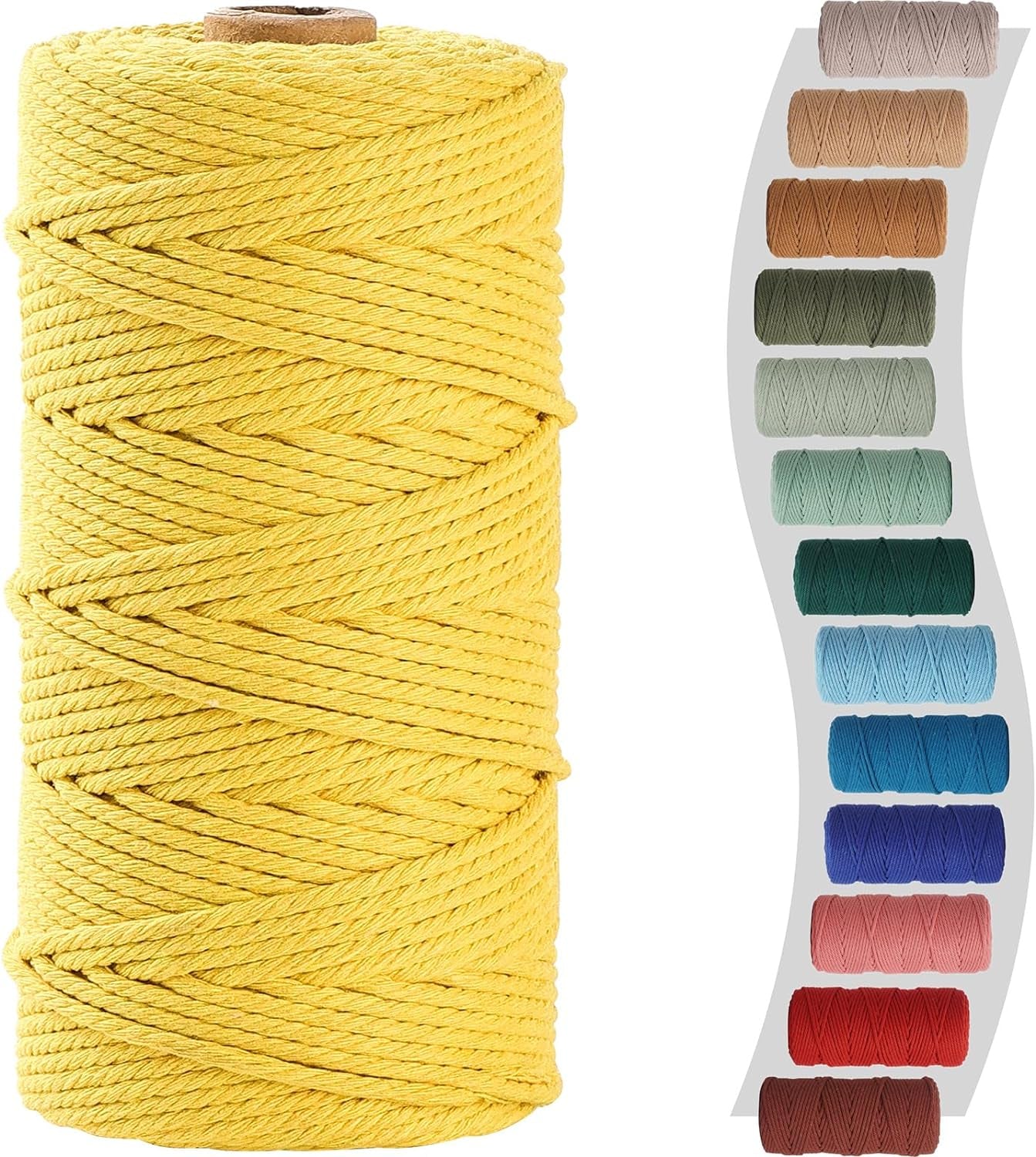 Sage Macrame Cord 3Mm X 220Yards, Colored Cotton Cord, Macrame Rope Macrame Yarn, Colorful Cotton Craft Cord for Macrame Plant Hangers, Macrame Wall Hanging, DIY Crafts