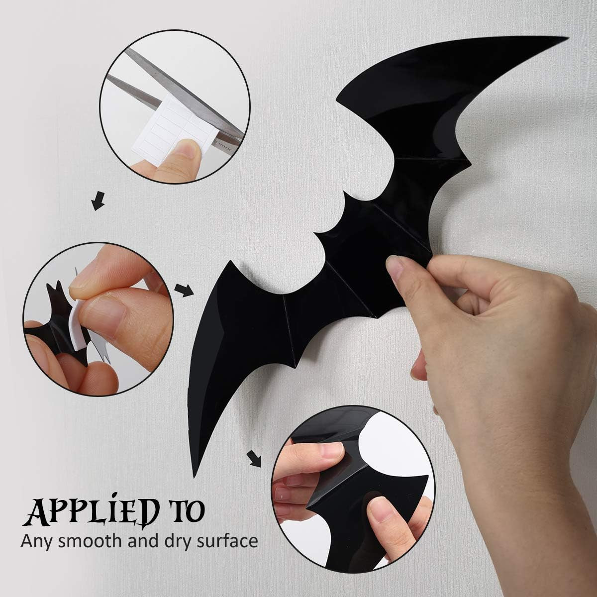 3D Bats Decoration, 60PCS