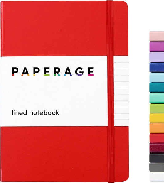 Lined Journal Notebook, (Red), 160 Pages, Medium 5.7 Inches X 8 Inches - 100 GSM Thick Paper, Hardcover