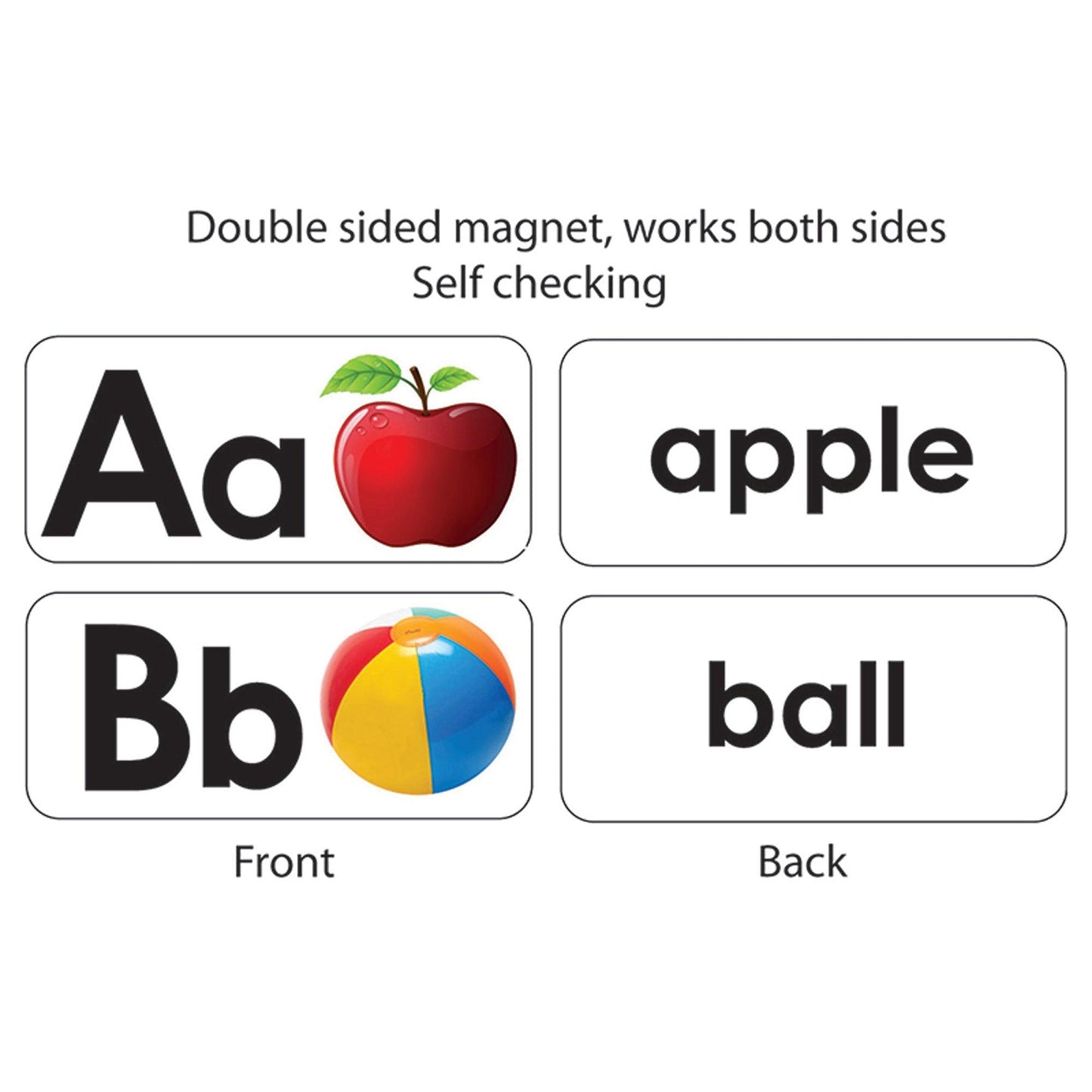 ABC Picture Words Double-Sided Magnets, 27 Per Pack, 3 Packs - Loomini