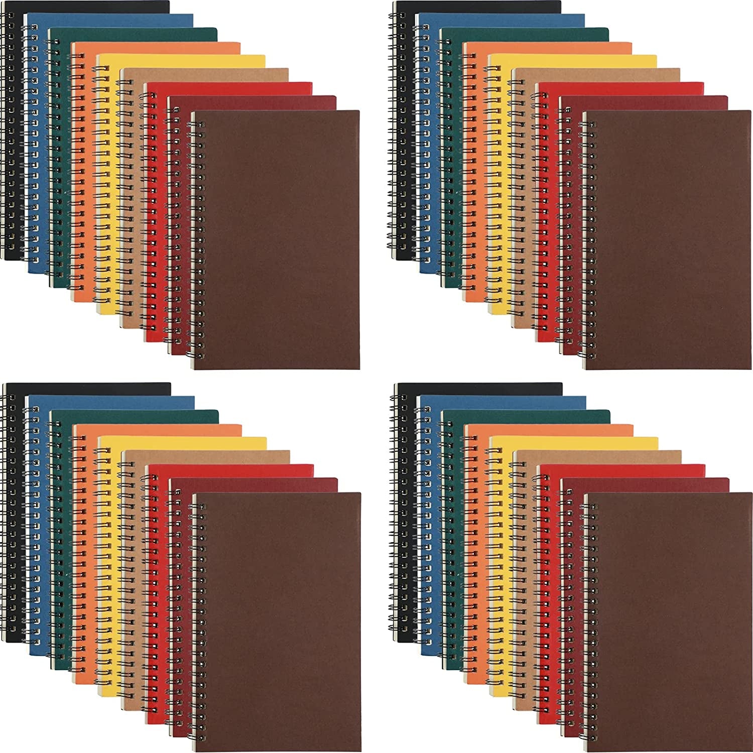 Spiral Notebook Bulk A5 College Ruled Journals Notebooks Lined 8.3 X 5.5 Inch Note Books Composition Writing Thick Paper Notebook for Office Business School Gifts Supplies(Multi Color, 36 Pcs)