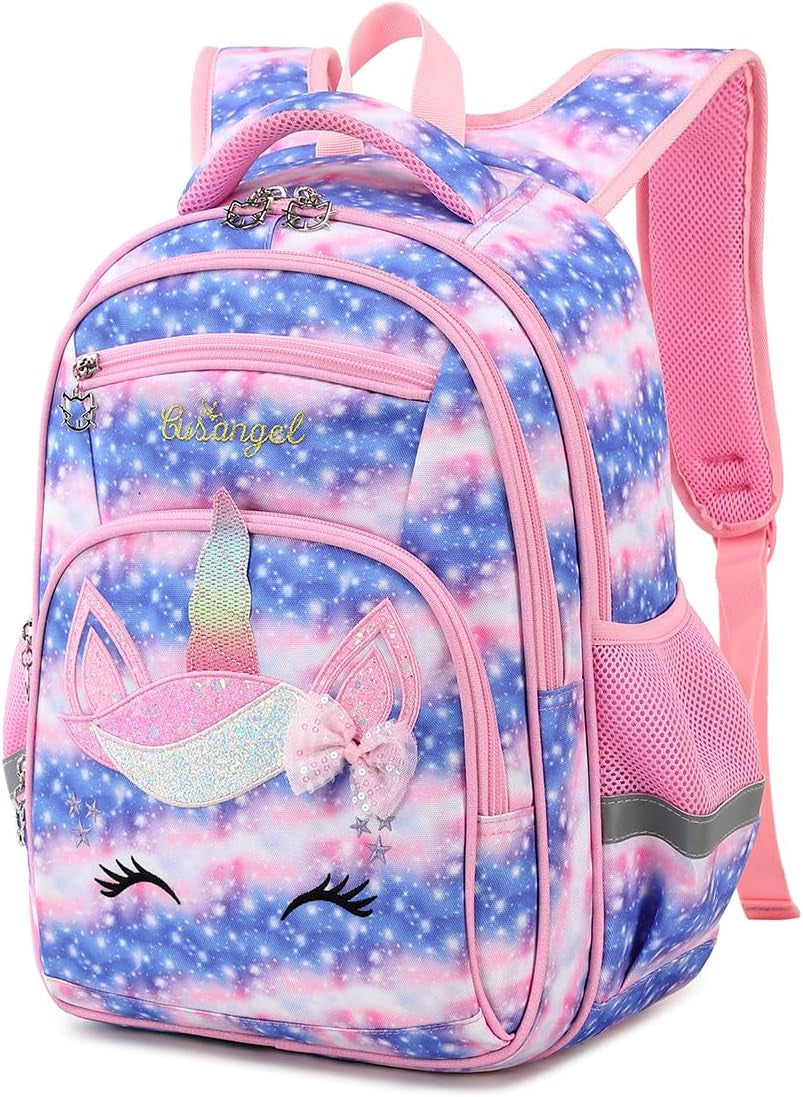 Backpack for Girls Boys School Bookbags Kindergarten Elementary Lightweight Waterproof Multifunctional Large Capacity for Backpack (16 Inch Sky Unicorn Fun Prints)