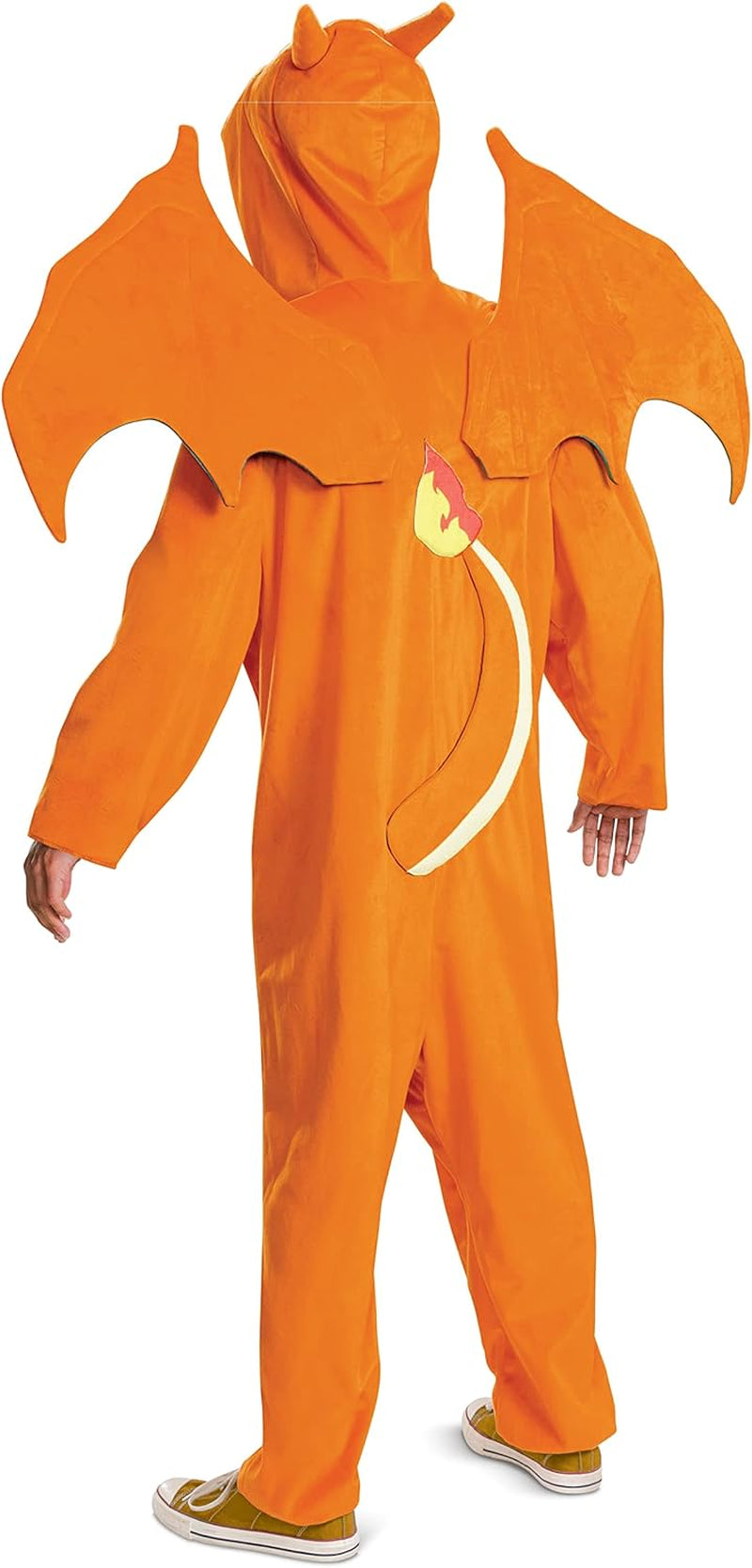 Unisex-Adult Charizard Costume for Adults, Deluxe Official Pokemon Halloween Costume with Hood and Wings