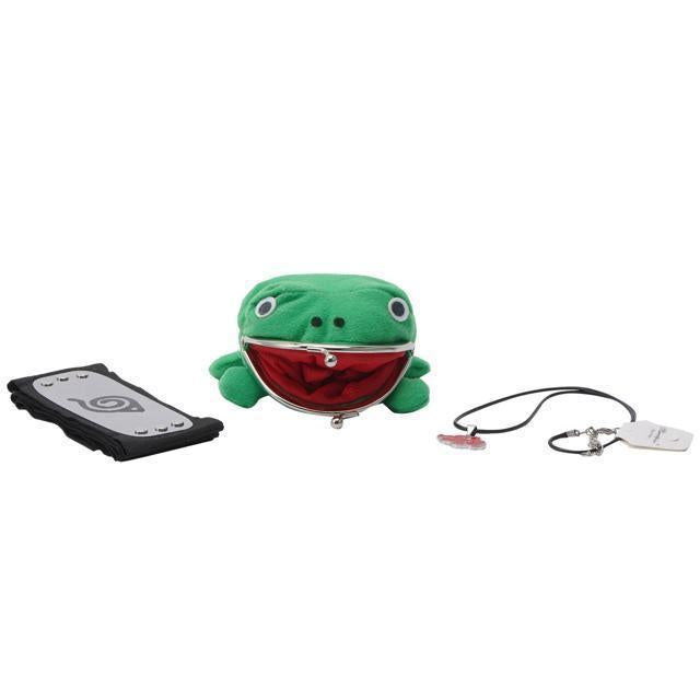 Naruto Akatsuki Green Frog Wallet with Hidden Leafe Village Headband and