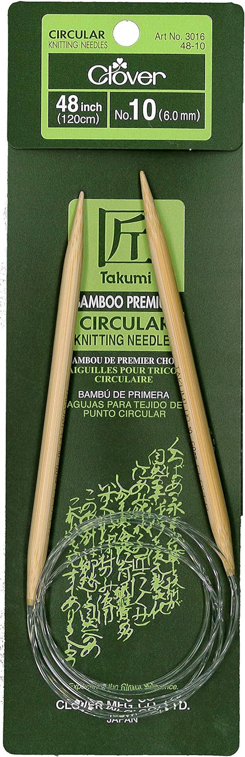 Takumi Bamboo Circular 48-Inch Knitting Needles, Size 10