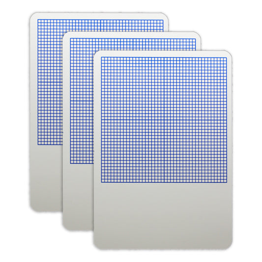 1/4" Graph Dry Erase Board, 11" x 16", Pack of 3
