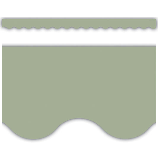 Sage Green Scalloped Border Trim, 35 Feet