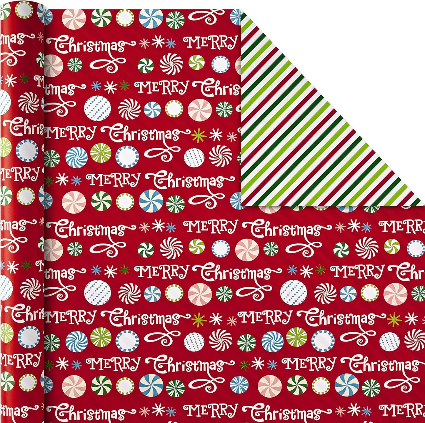 Reversible Quad Pack Wrapping Paper (Santa & Trees, 4 Gift Wrap Rolls)