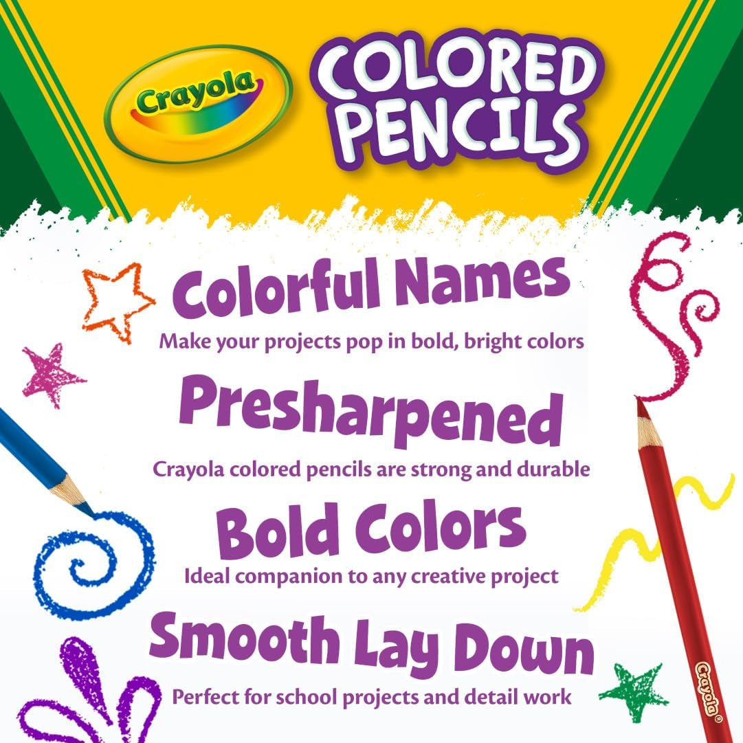 Colored Pencils (36Ct), Kids Pencils Set, Art Supplies, Great for Coloring Books, Classroom Pencils, School Supplies, 3+