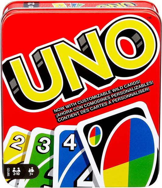 UNO Card Game for Family Night, Travel Game & Gift for Kids in a Collectible Storage Tin for 2-10 Players (Amazon Exclusive)