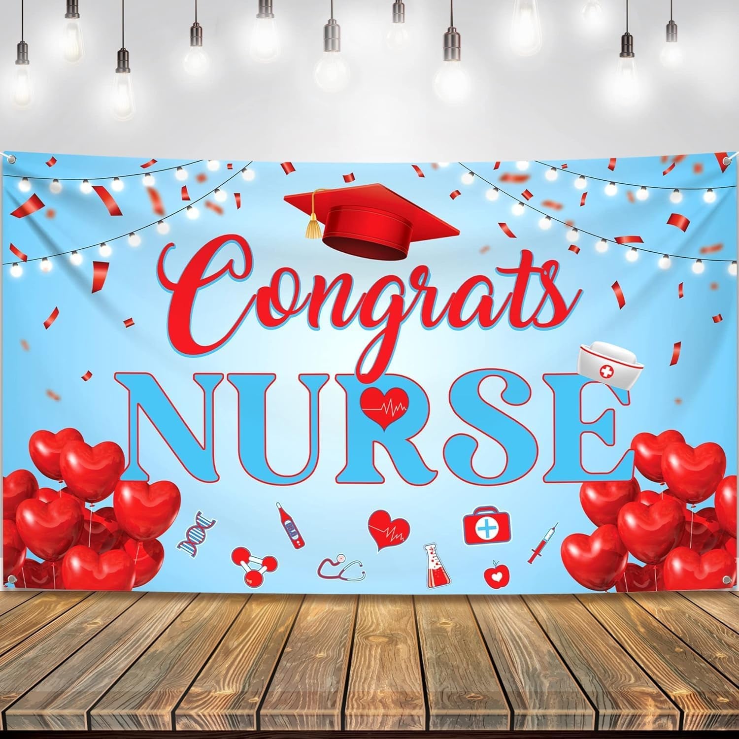 , Congratulations Grad Banner - Large, 72X44 Inch | Glitter Black and Gold Graduation Backdrop, Graduation Decorations Class of 2024 | Congratulations Banner, 2024 Graduation Party Decorations