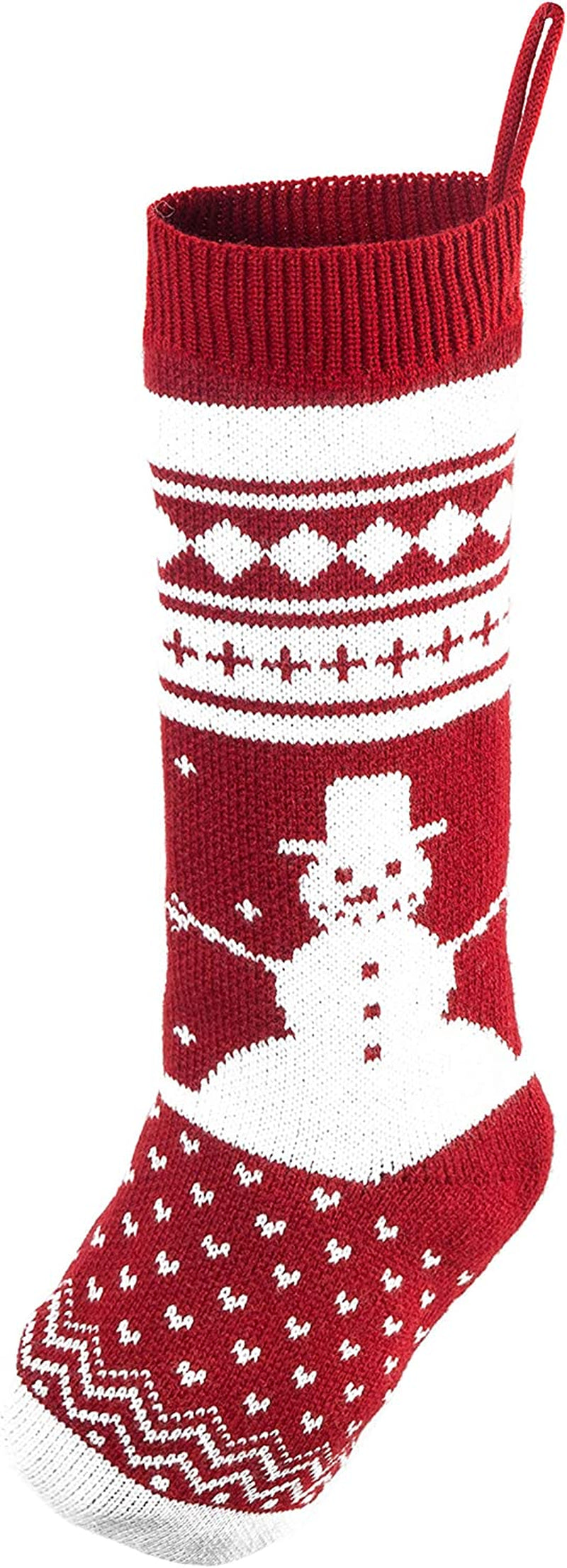 6 Pack 18" Knit Christmas Stockings, Large Rustic Yarn Xmas Stockings for Family Holiday Decorations