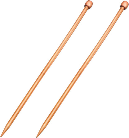 2 Pcs Bamboo Knitting Needles Set Straight Single Pointed Knitting Needle Length 14 Inch Knitting Supplies Knitting Needles for Beginners Handmade (8 Mm)