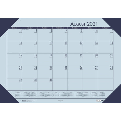 Academic Ecotones Calendar Desk Pad, Orchid Paper/Cordovan Holder, Pack of 2 - Loomini