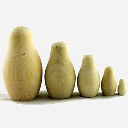 Lot of 9 Blank Russian Nesting Dolls for DIY Craftwork Each Doll 5 Pcs   45