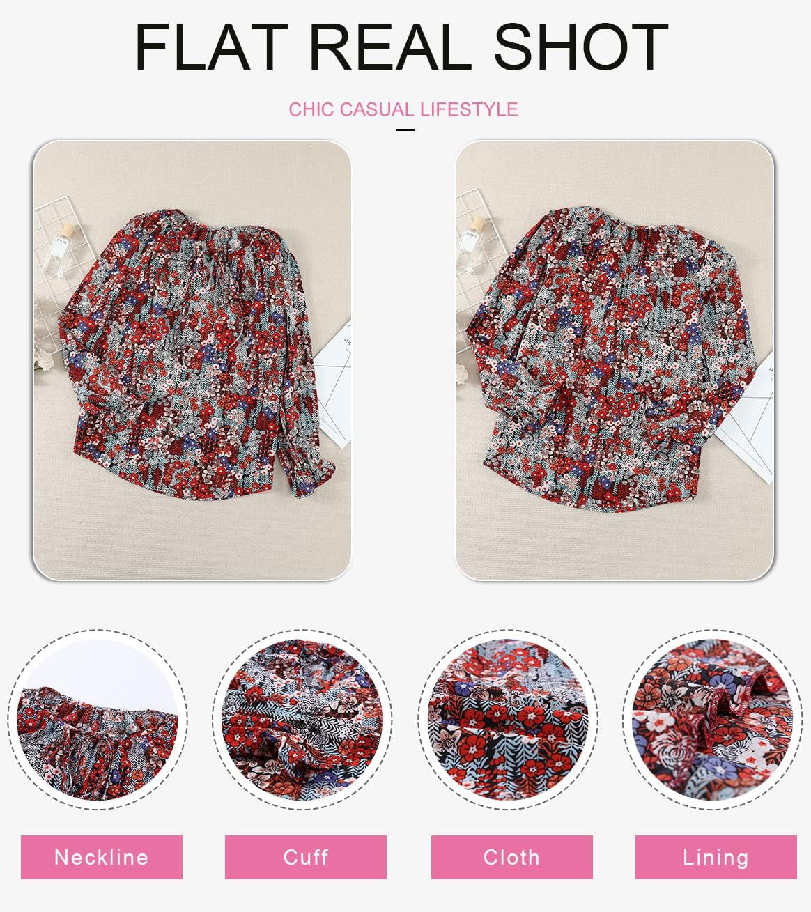 Women'S Casual Boho Floral Printed V Neck Tops Drawstring Short Long Sleeve T Shirt Blouses