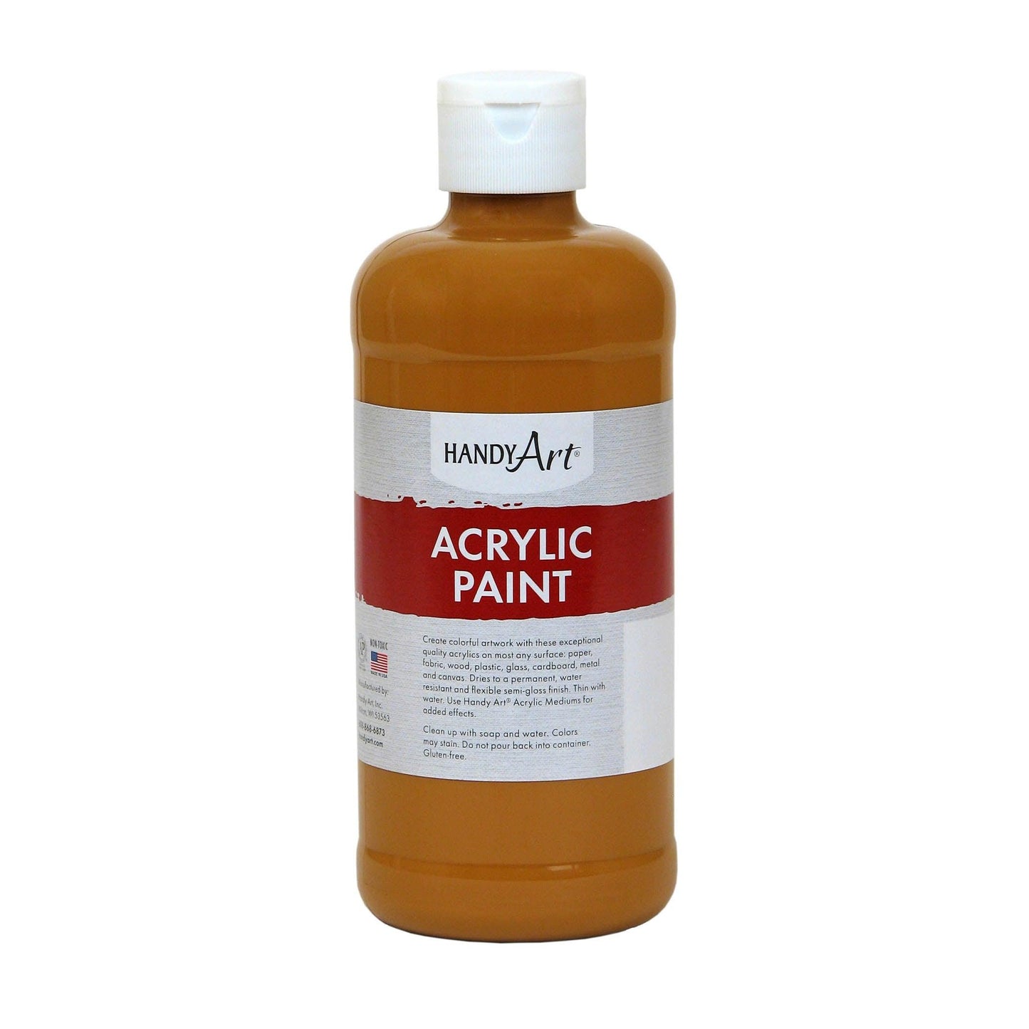 Acrylic Paint 16 oz, Raw Sienna, Pack of 3 - Loomini