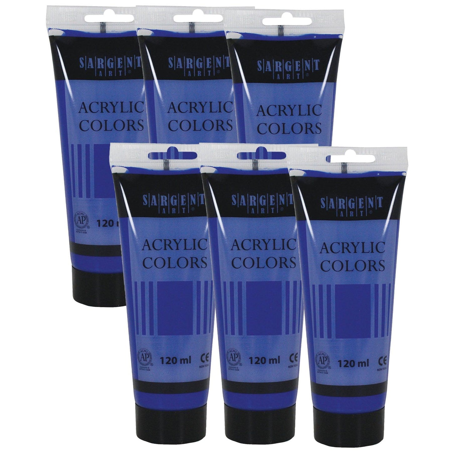 Acrylic Paint Tube, 120 ml, Cobalt Blue Hue, Pack of 6 - Loomini