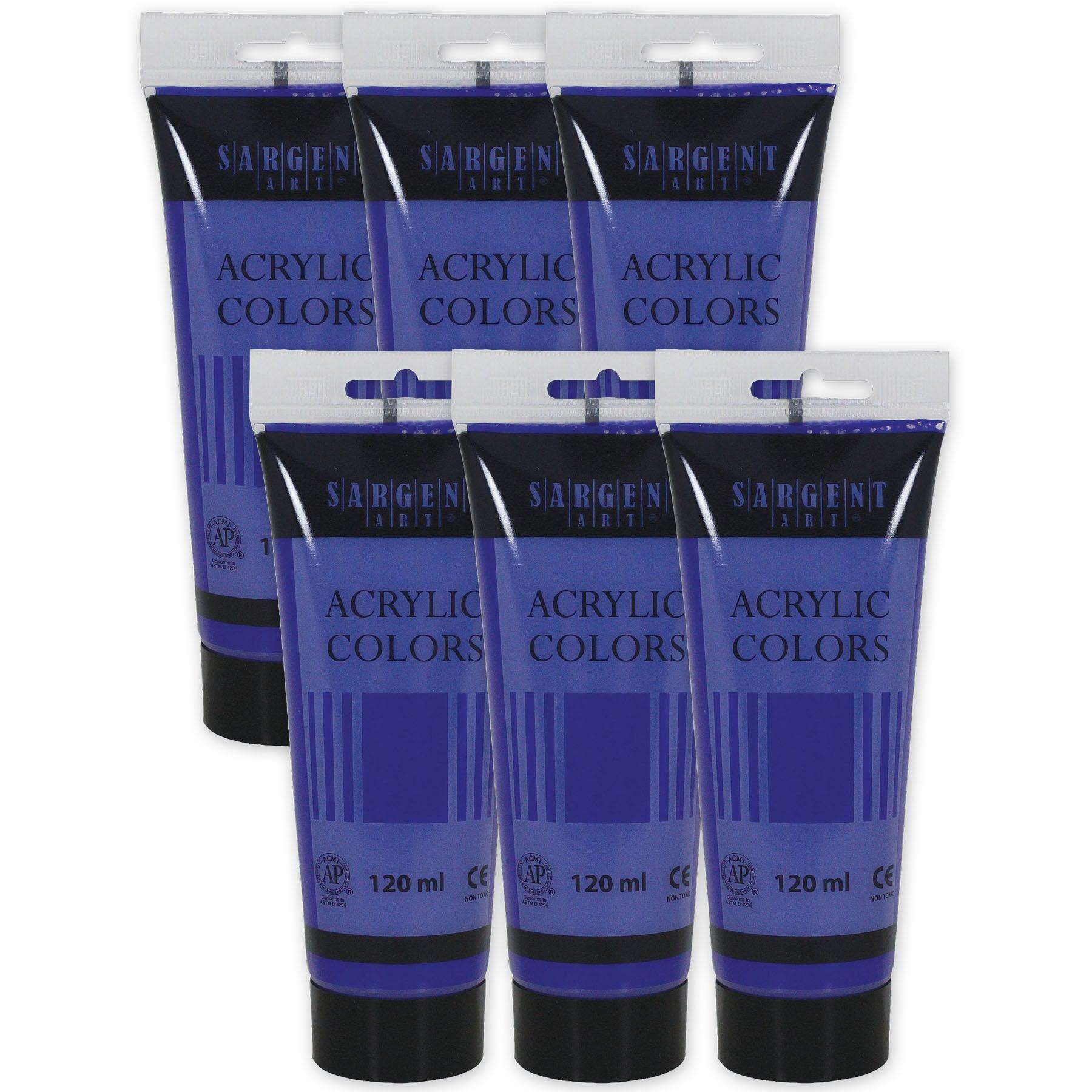 Acrylic Paint Tube, 120 ml, Dark Cobalt Violet, Pack of 6 - Loomini