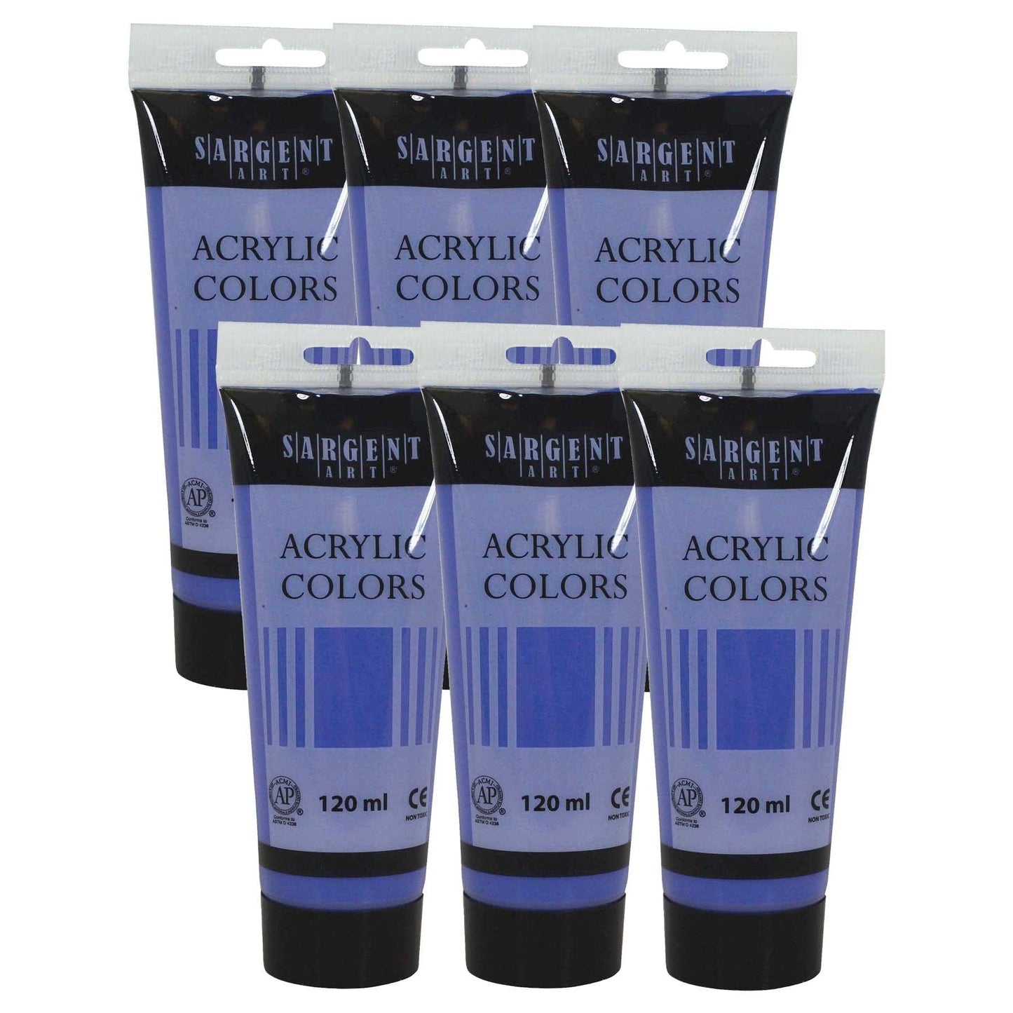 Acrylic Paint Tube, 120 ml, Grey Purple, Pack of 6 - Loomini