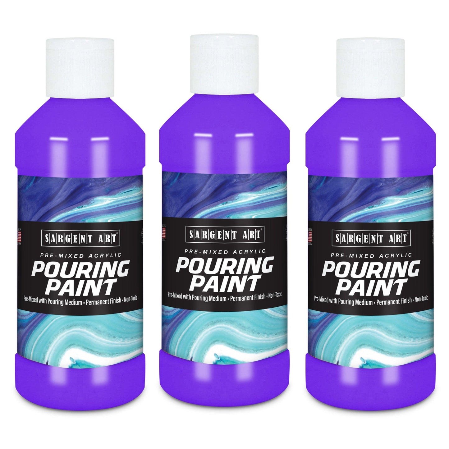 Acrylic Pouring Paint, 8 oz, Violet, Pack of 3 - Loomini